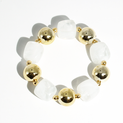 colorful gemstone jewelry, beaded fashion bracelet, gold or silver tone accessory, handcrafted beaded piece, trendy boho chic jewelry, vibrant statement wristwear, artisan handmade design, everyday stackable accessory, fashion jewelry for women, premium jewelry gift idea, boutique style wristwear, elevated modern jewelry