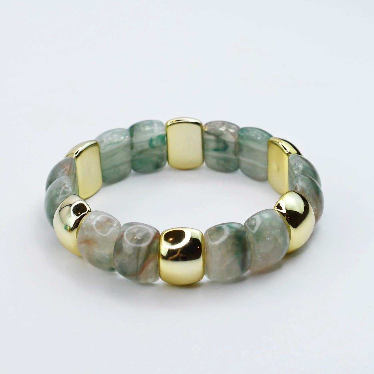 colorful gemstone jewelry, beaded fashion bracelet, gold or silver tone accessory, handcrafted beaded piece, trendy boho chic jewelry, vibrant statement wristwear, artisan handmade design, everyday stackable accessory, fashion jewelry for women, premium jewelry gift idea, boutique style wristwear, elevated modern jewelry