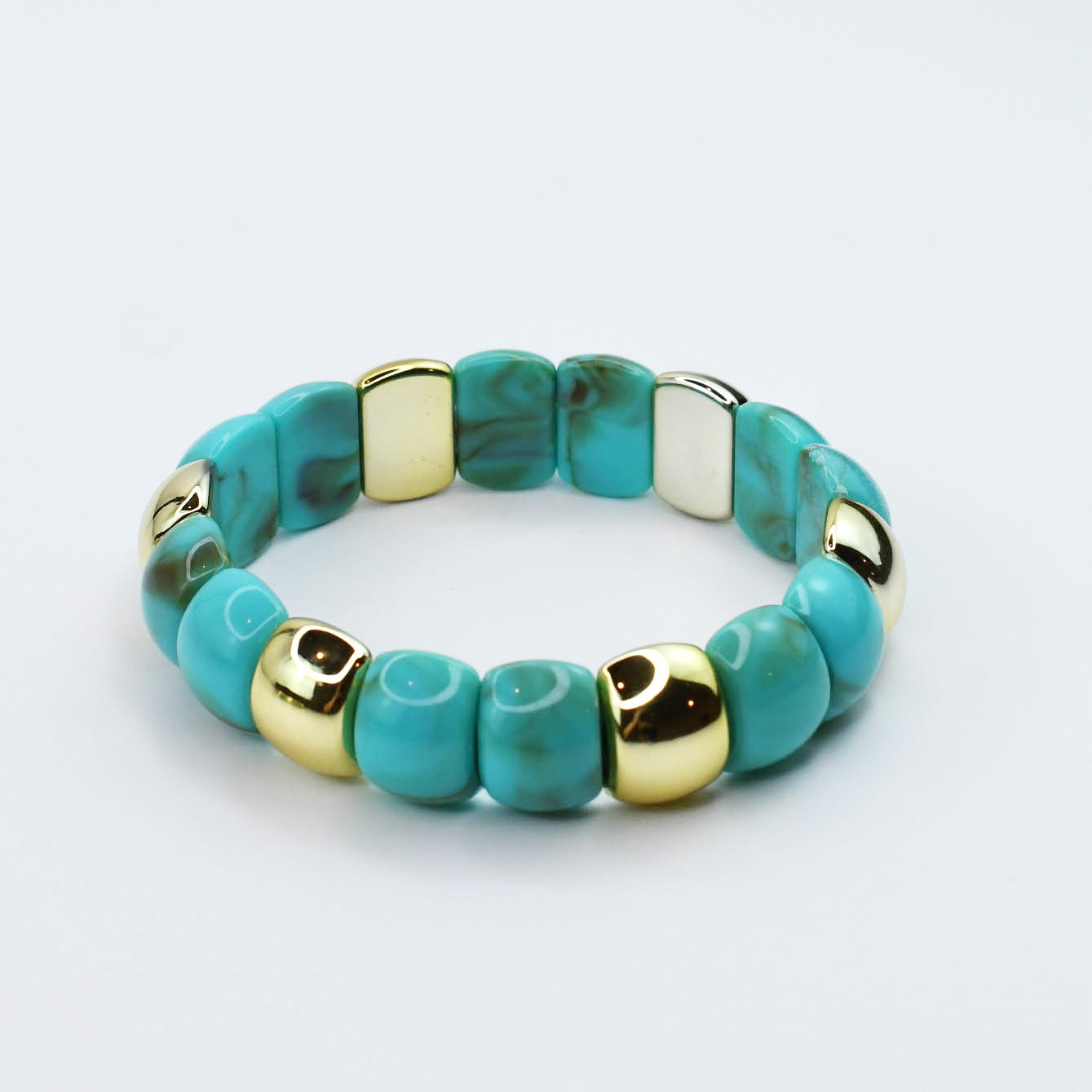 colorful gemstone jewelry, beaded fashion bracelet, gold or silver tone accessory, handcrafted beaded piece, trendy boho chic jewelry, vibrant statement wristwear, artisan handmade design, everyday stackable accessory, fashion jewelry for women, premium jewelry gift idea, boutique style wristwear, elevated modern jewelry