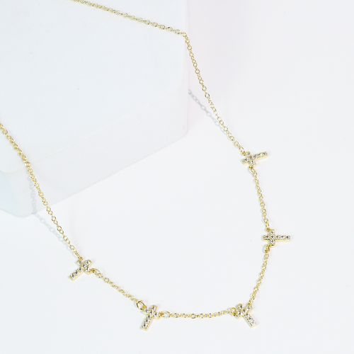 Faith Drops Necklace Gold