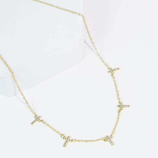 Faith Drops Necklace Gold