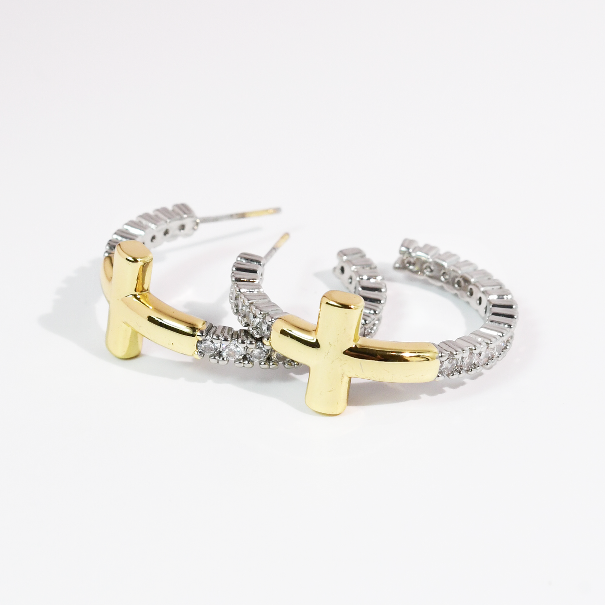 Glam Cross Hoops