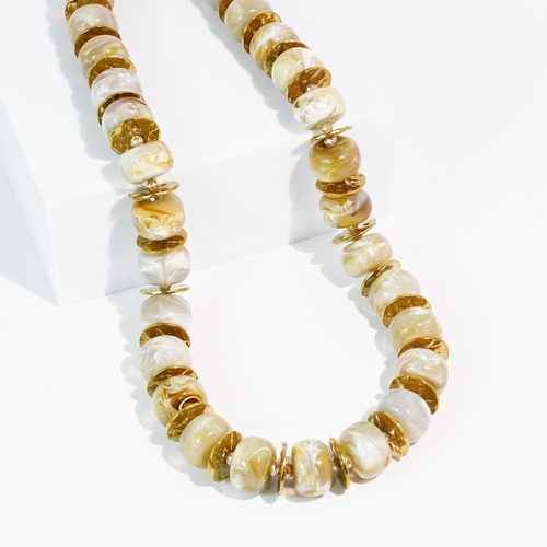 Golden Marble Necklace Waterproof