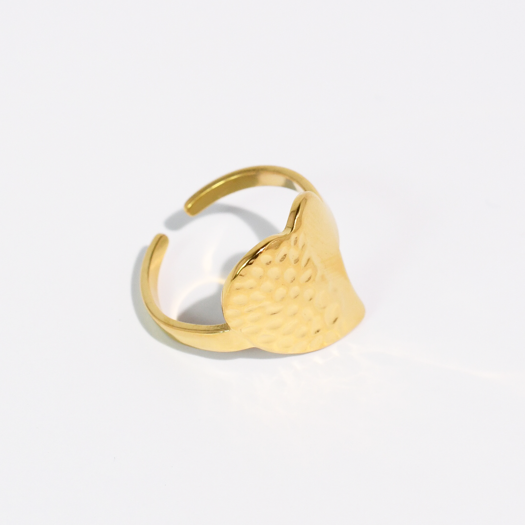 Hammered Heart Ring