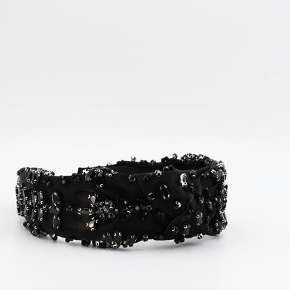 Bejeweled Black Headband U8