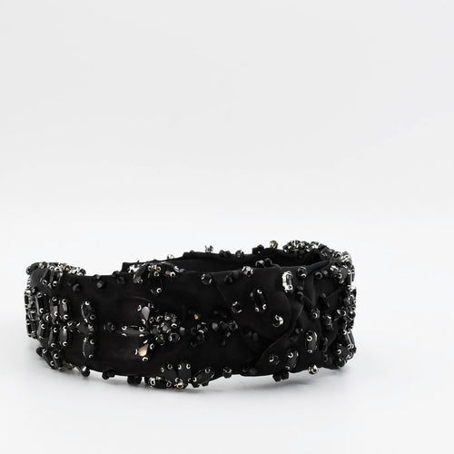 Bejeweled Black Headband U8