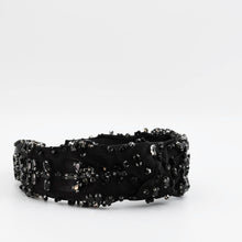 Load image into Gallery viewer, Bejeweled Black Headband U36
