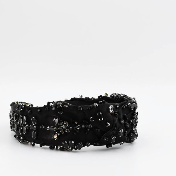 Bejeweled Black Headband U36