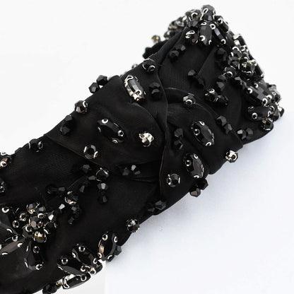 Bejeweled Black Headband U8