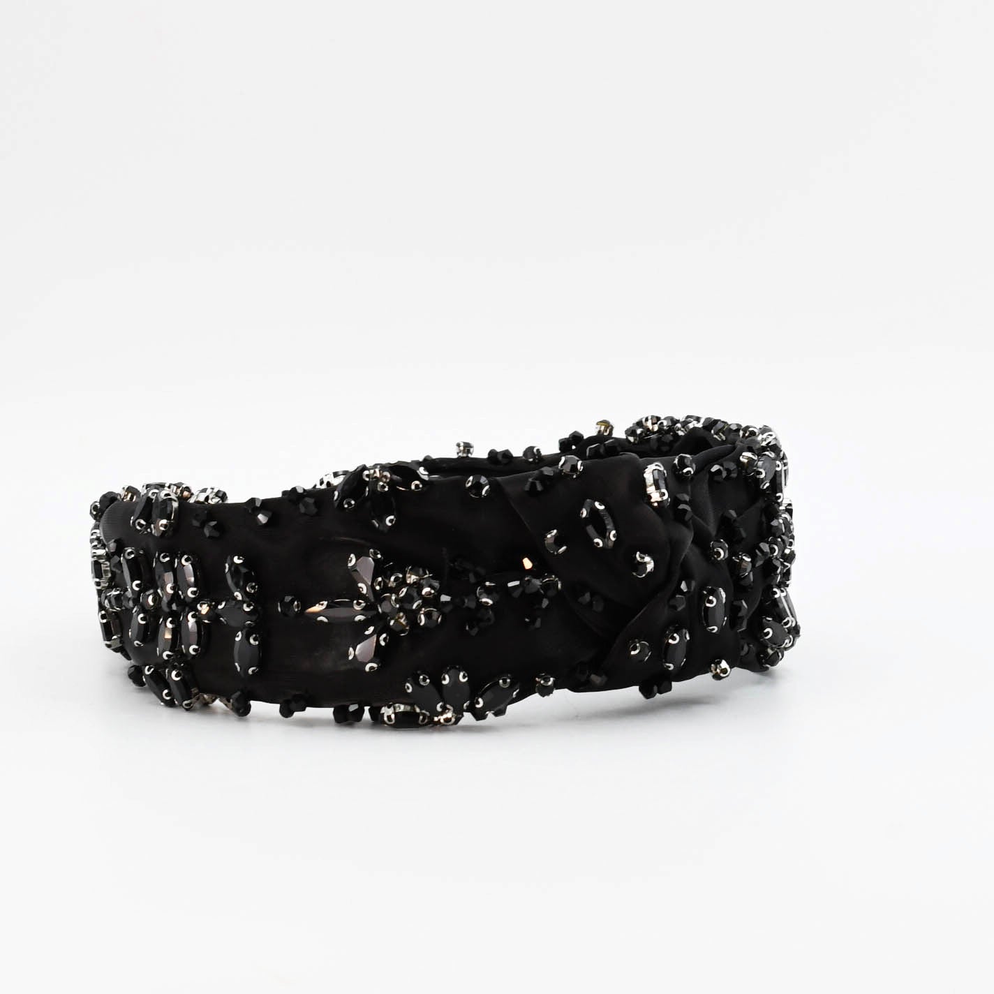 Bejeweled Black Headband U8