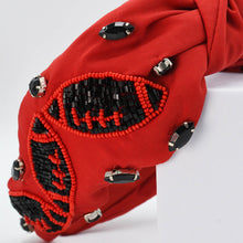 Load image into Gallery viewer, Black/Red Football Headband U53
