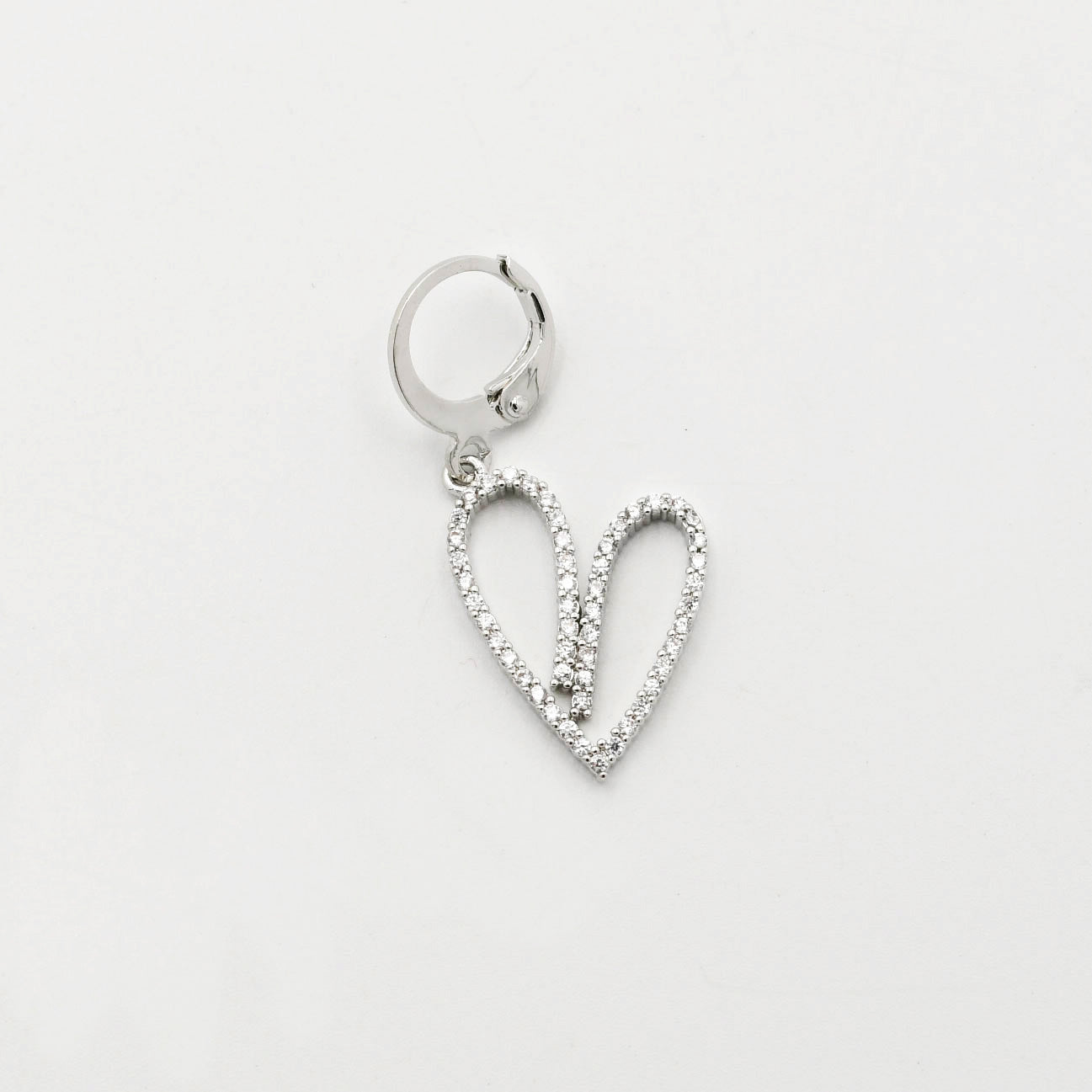 Heart Tracing Silver Charm CH-355