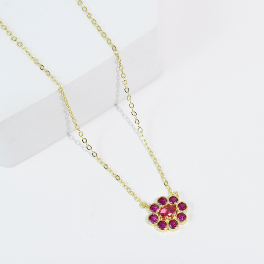 Hydrangea Pink Necklace