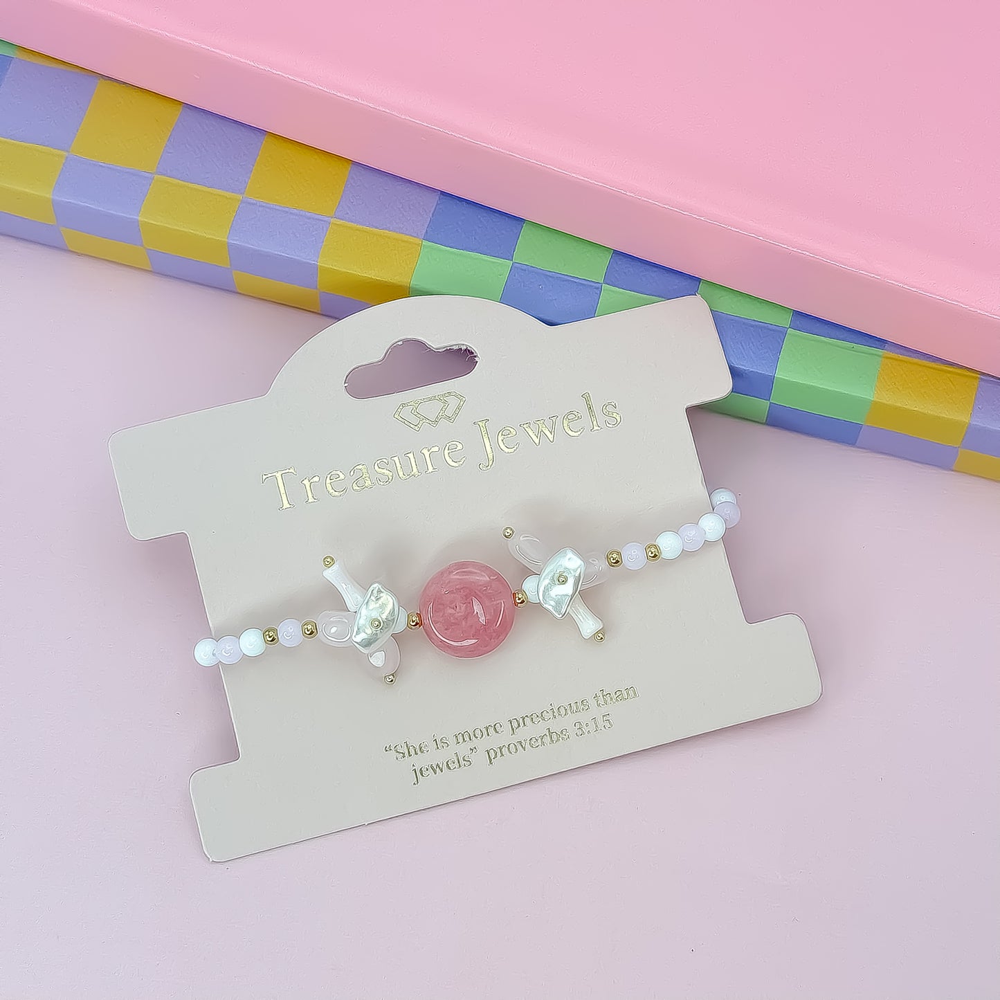 Rosy Glow Beaded Bracelet