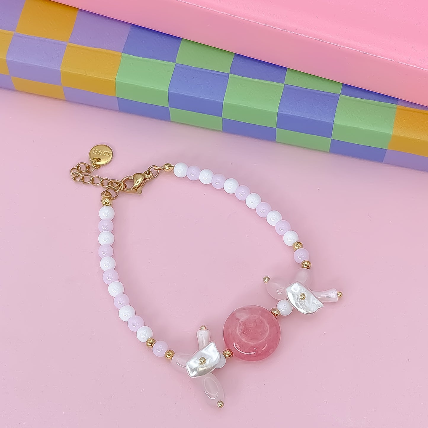 Rosy Glow Beaded Bracelet