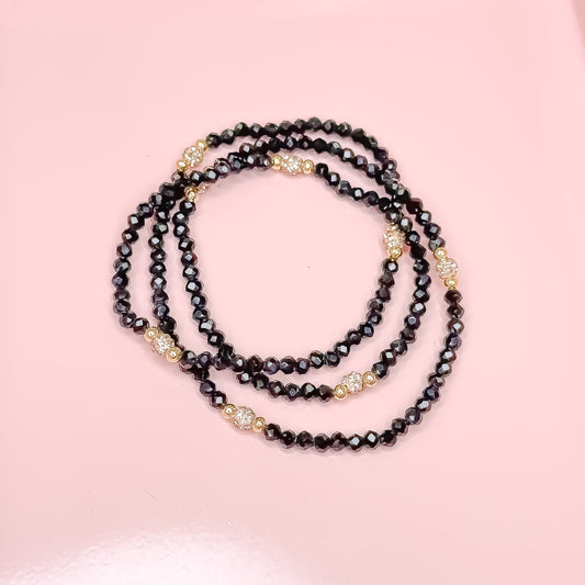 Black Glimmer Wrap Bracelet