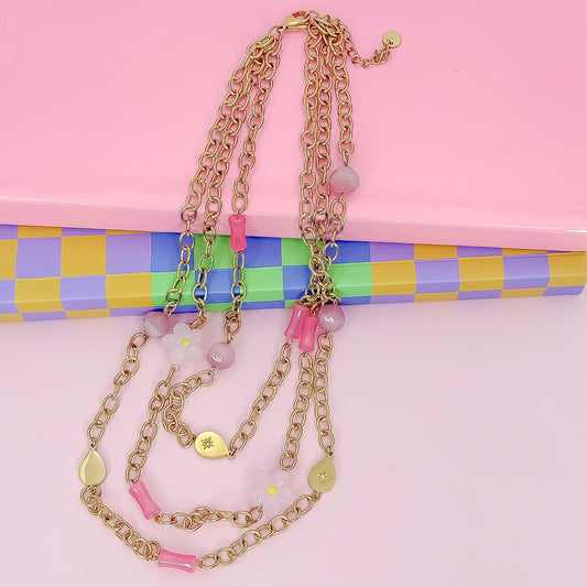 Flower Pop Layered Necklace