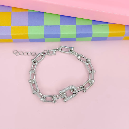 Lock It In Silver Bracelet