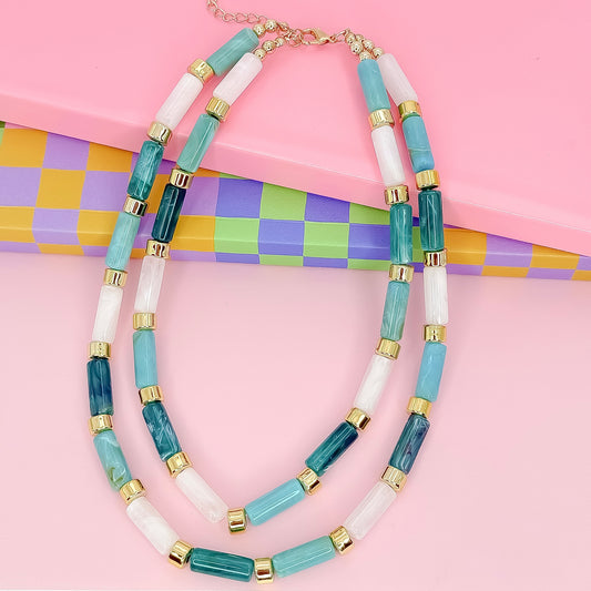 Aqua Candy Bar Chic Necklace