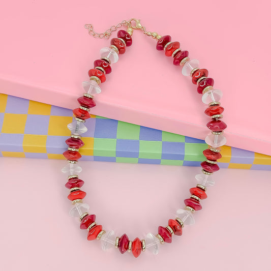 Cherry Pop Beaded Necklace