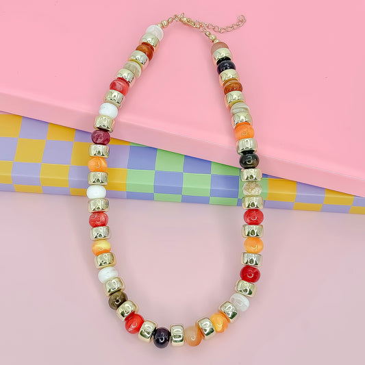 Golden Treats Beaded Necklace