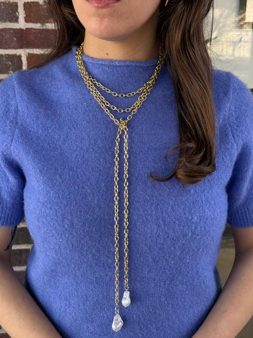 Pearl Lariat Necklace
