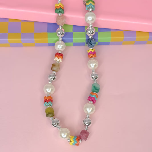 Ziggy Pearl Pop Silver Necklace