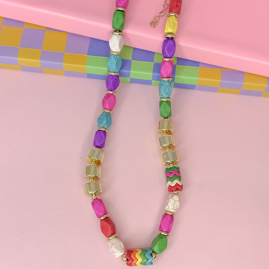 Color Party Gold Necklace