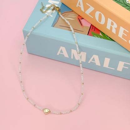 Tiny Gold Heartbeat Necklace