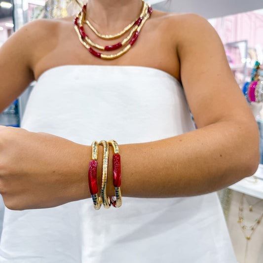 Triple the Glamour Layered Stretch Bracelet