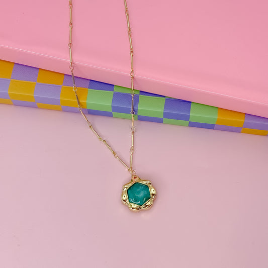 Turquoise Petal Kiss Necklace