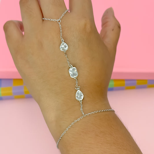 Dazzle Drip Silver Hand Chain