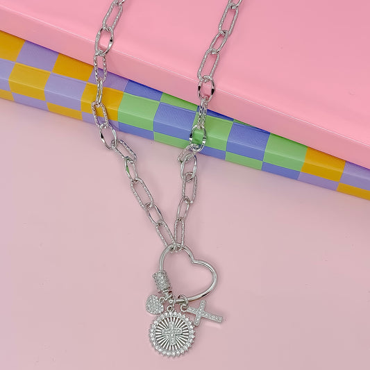 Heart of Faith Silver Necklace