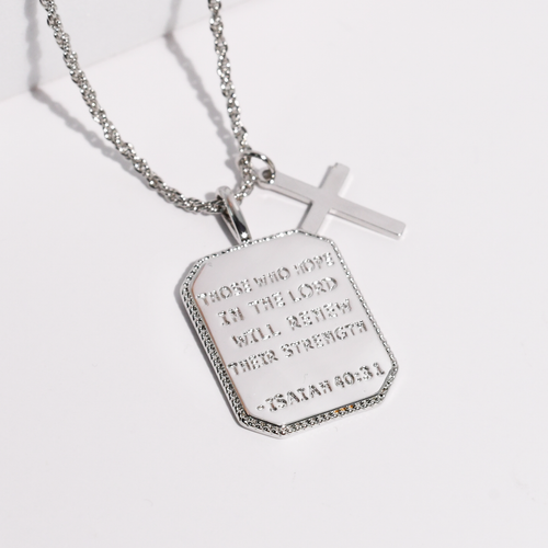 Isaiah 40:31 Silver Necklace