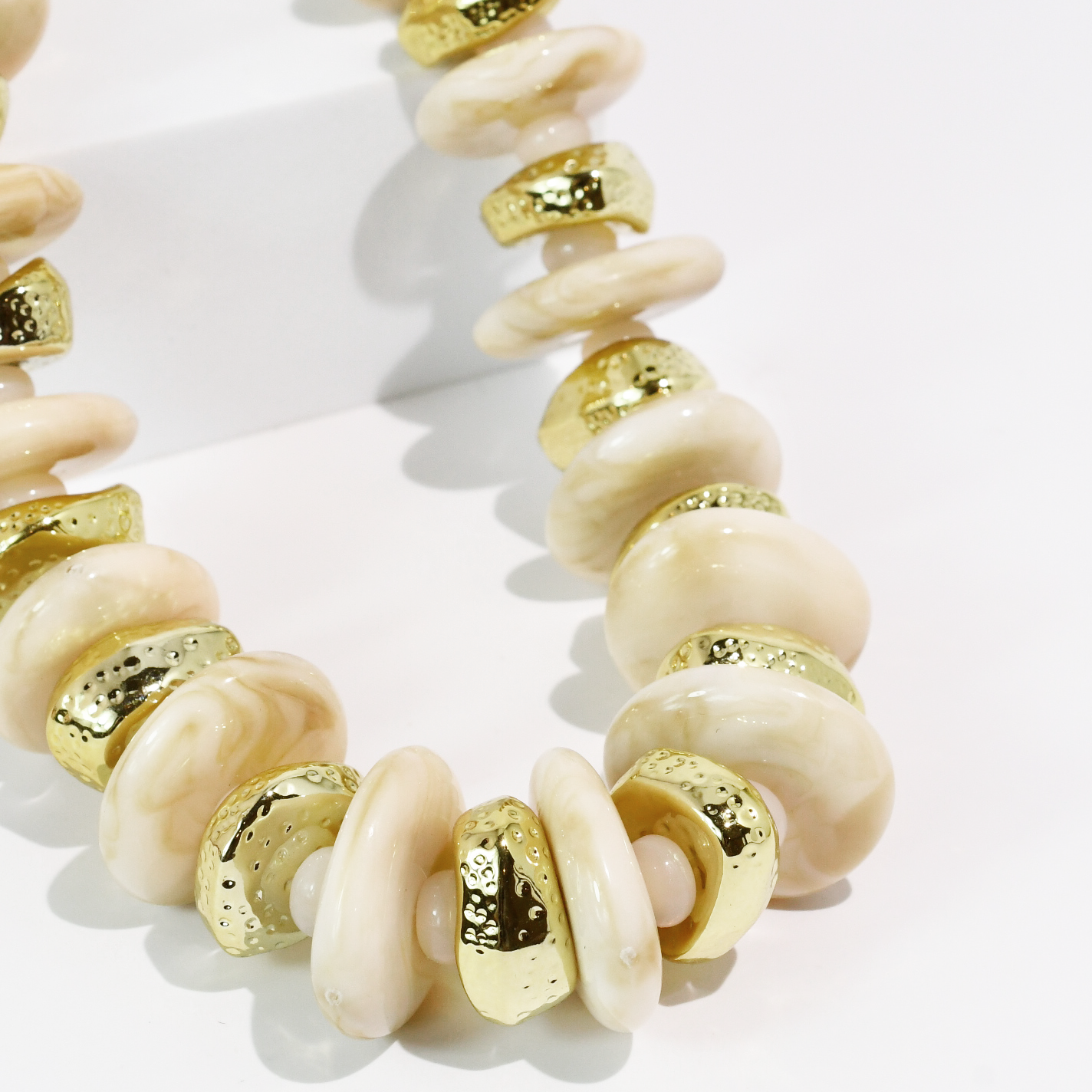 Ivory & Gold Disc Necklace