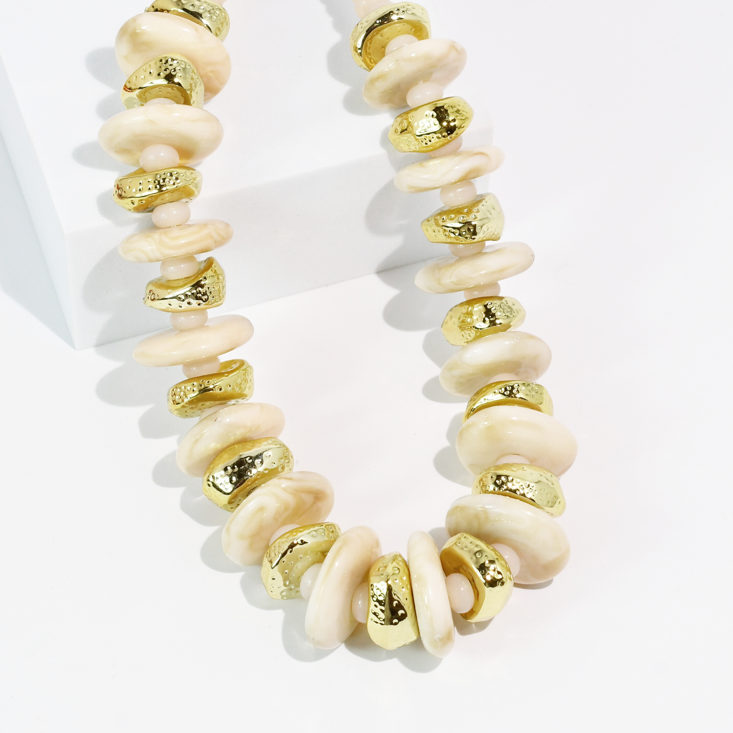 Ivory & Gold Disc Necklace