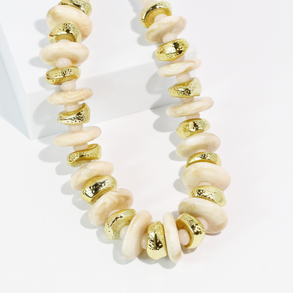 Ivory & Gold Disc Necklace