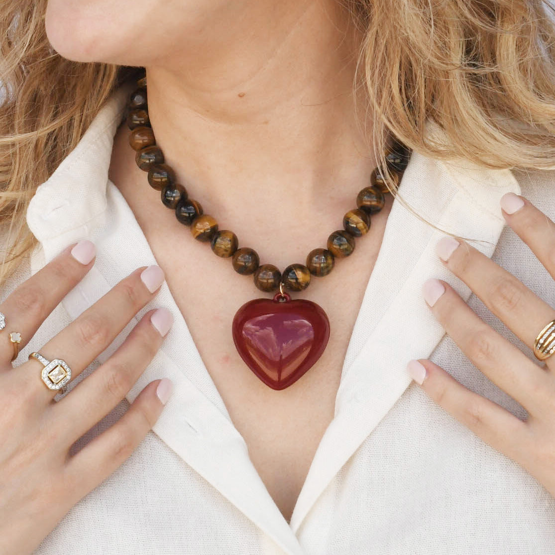 Janel Tiger Eye Gemstone Necklace