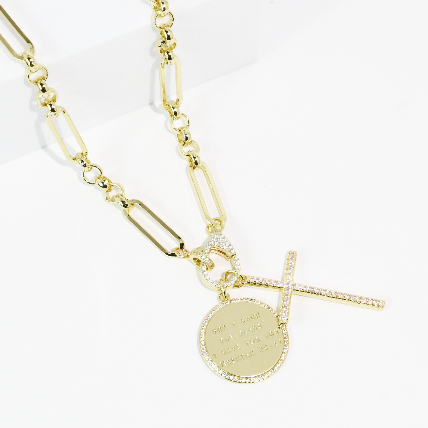Jeremiah 29:11 with Cross Gold