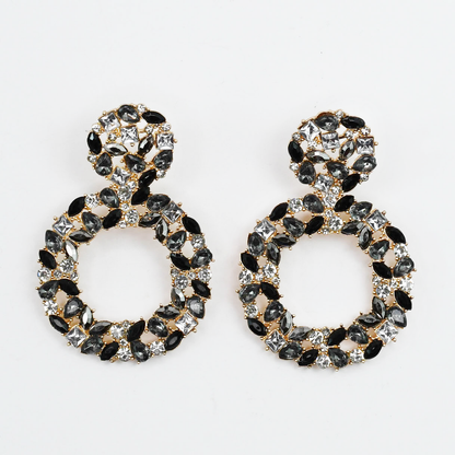 Colorful crystal statement earrings with multicolor beads and sparkling stones, waterproof earrings, tarnish free jewelry, hypoallergenic earrings for sensitive skin, 24k gold dainty earrings, handcrafted gemstone earrings, gold hoop earrings, boutique wholesale earrings, trendy gold jewelry, high quality jewelry gifts