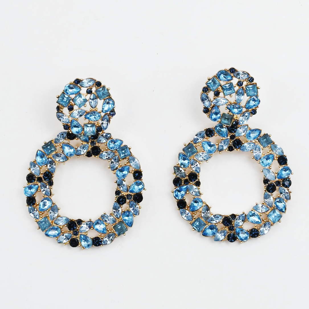 Colorful crystal statement earrings with multicolor beads and sparkling stones, waterproof earrings, tarnish free jewelry, hypoallergenic earrings for sensitive skin, 24k gold dainty earrings, handcrafted gemstone earrings, gold hoop earrings, boutique wholesale earrings, trendy gold jewelry, high quality jewelry gifts