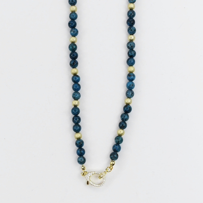 Colorful charms gold necklace featuring gemstone details, layered jewelry design, trendy accessory for women’s jewelry collections, boutique wholesale fashion necklace that is hypoallergenic, tarnish free, and waterproof jewelry with a cute aesthetic statement style,tiger eye tones