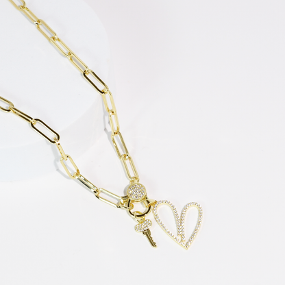 Key to my Heart Gold Necklace
