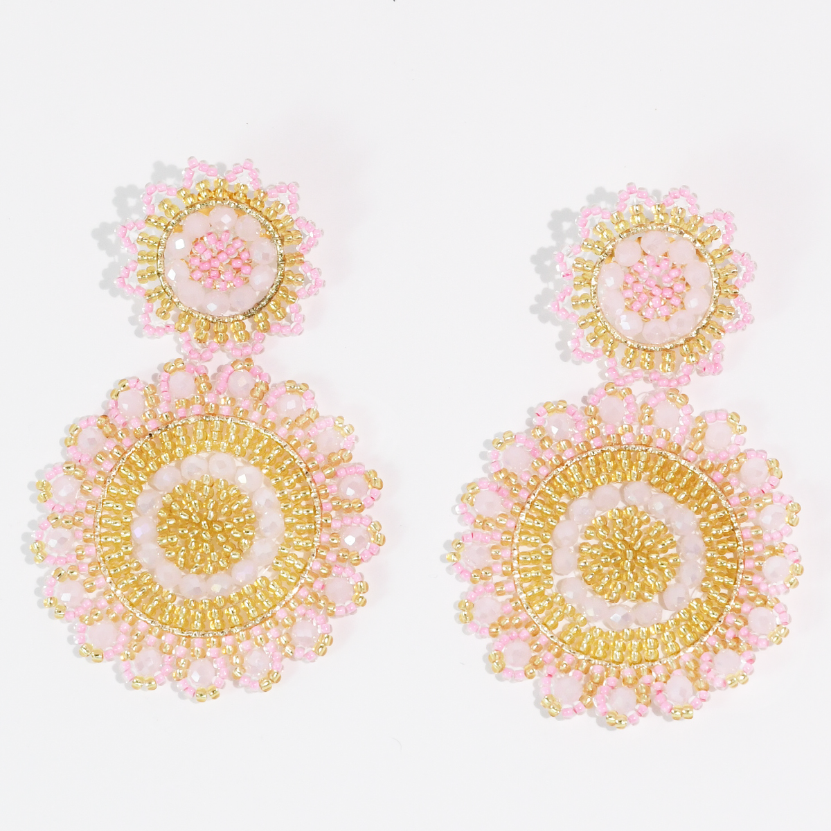 Light Pink Bloom Beaded Earring