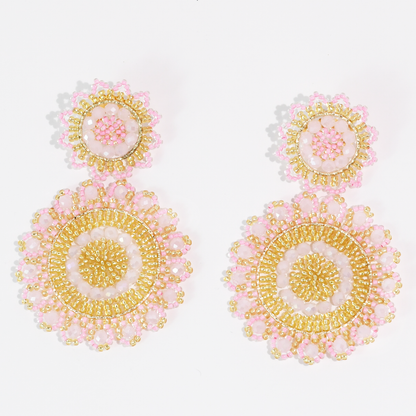 Light Pink Bloom Beaded Earring