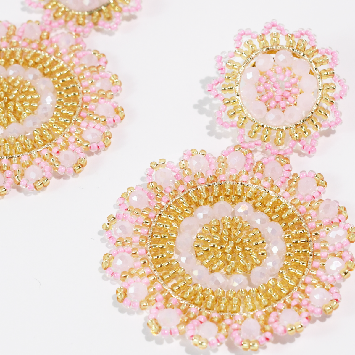 Light Pink Bloom Beaded Earring