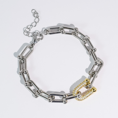 Lock It In Silver/Gold Bracelet