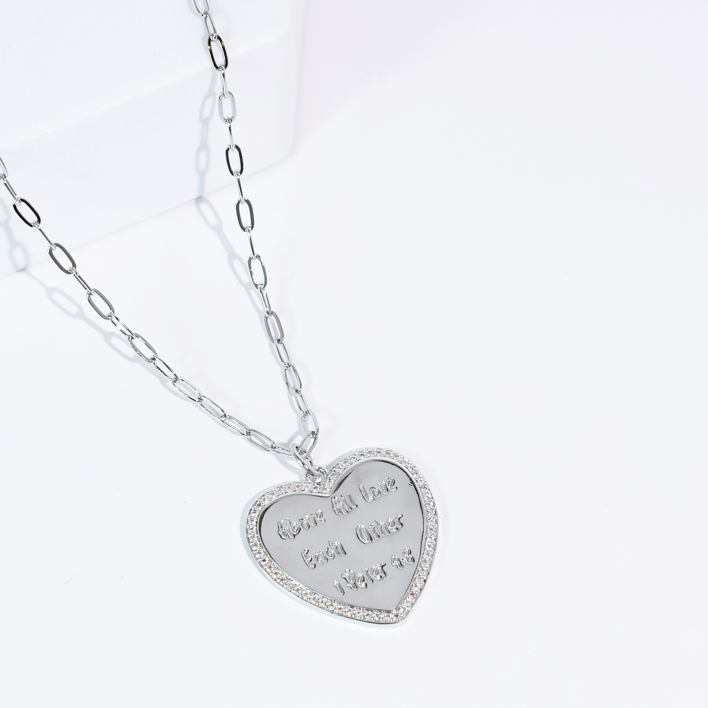 Love Each Other Silver Necklace