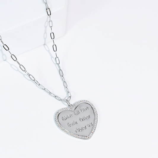 Love Each Other Silver Necklace