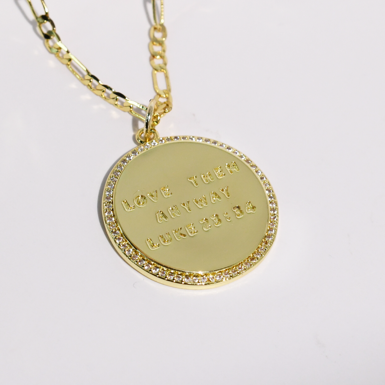 Luke 23:24 Gold Necklace